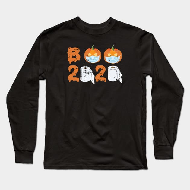 2020 Boo Halloween Quarantine Pumpkin Long Sleeve T-Shirt by RW